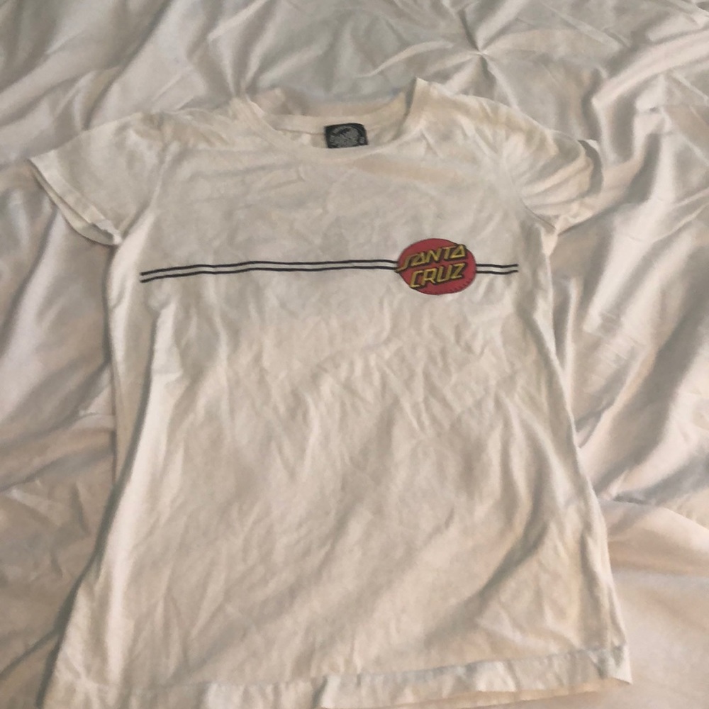 Santa Cruz white shirt with red and yellow accents